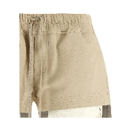 Beige Lamb Leather Bermuda Shorts