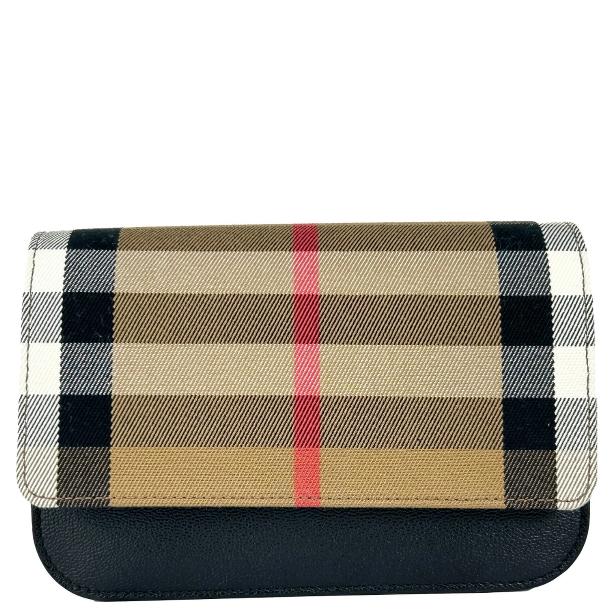 Burberry Small Leather Madison Crossbody Check Bag