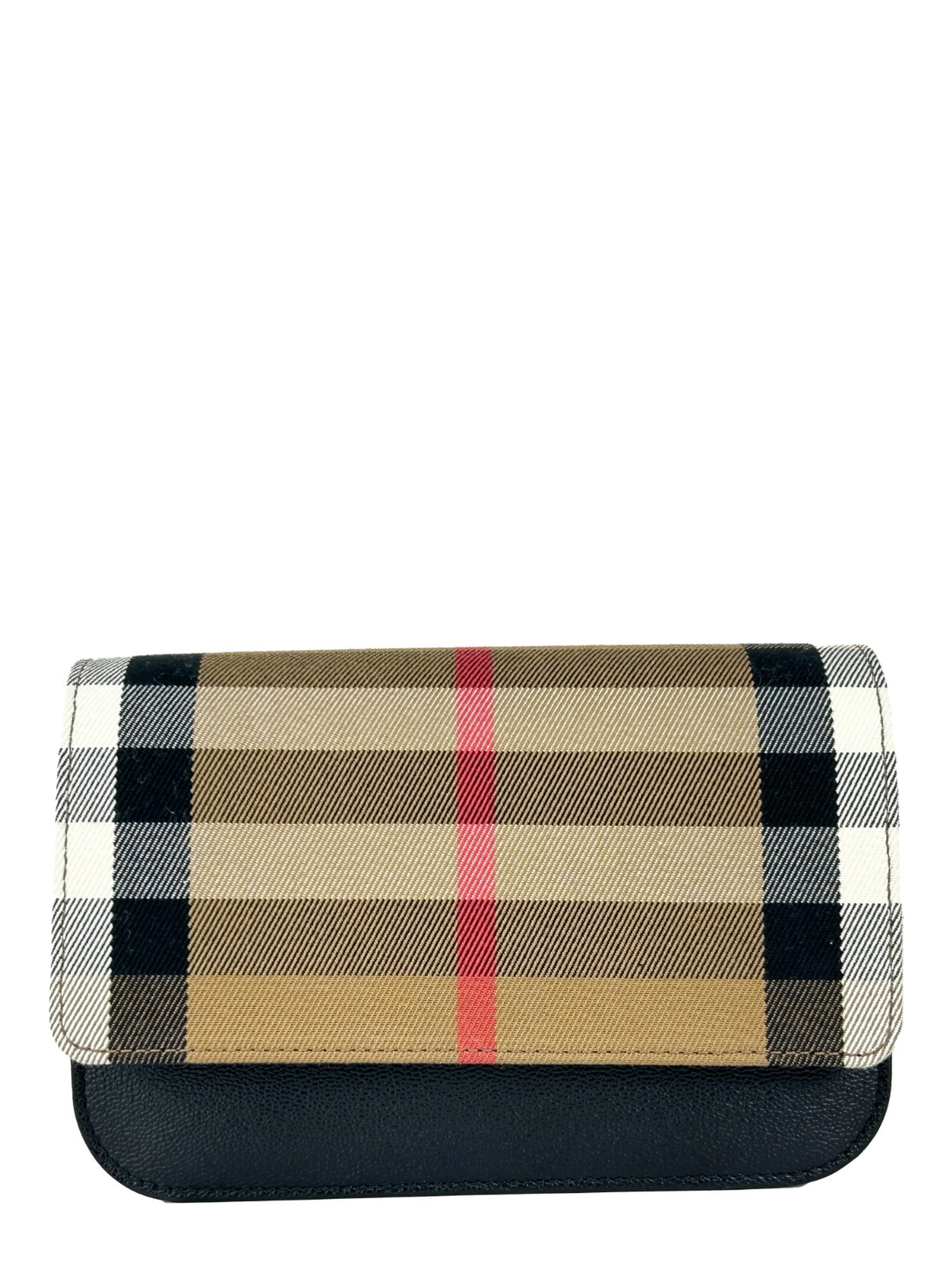 Burberry Small Leather Madison Crossbody Check Bag