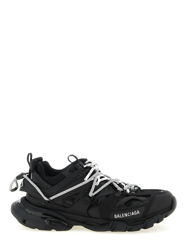 Black Polyethylene Athletic Sneakers