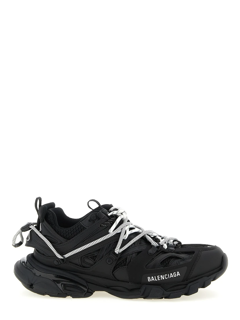 Black Polyethylene Athletic Sneakers