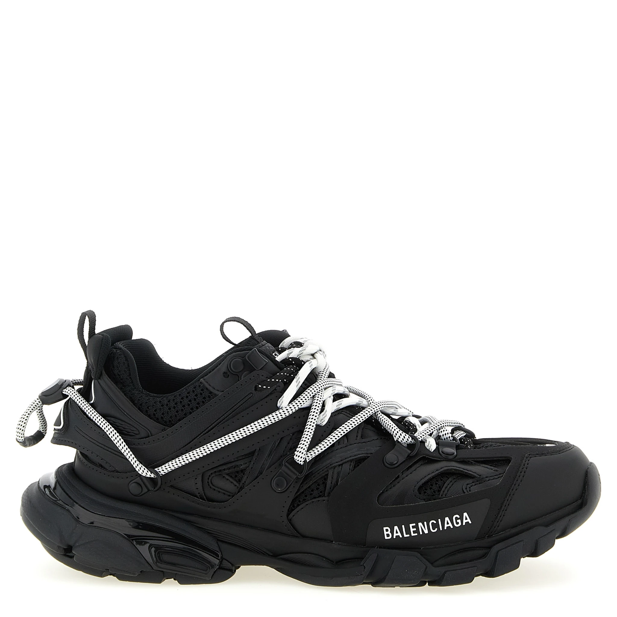 Black Polyethylene Athletic Sneakers