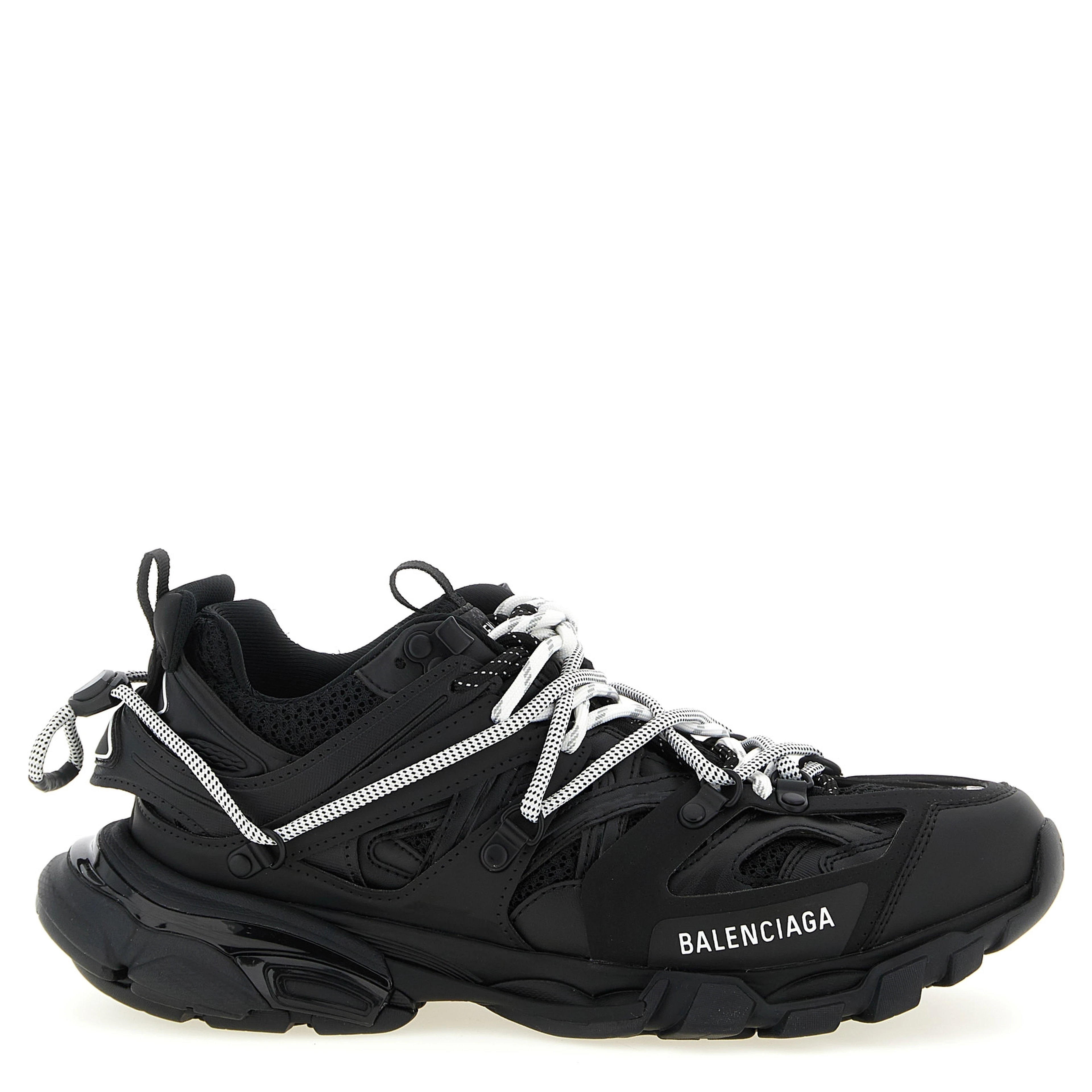 Black Polyethylene Athletic Sneakers