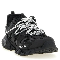 Black Polyethylene Athletic Sneakers