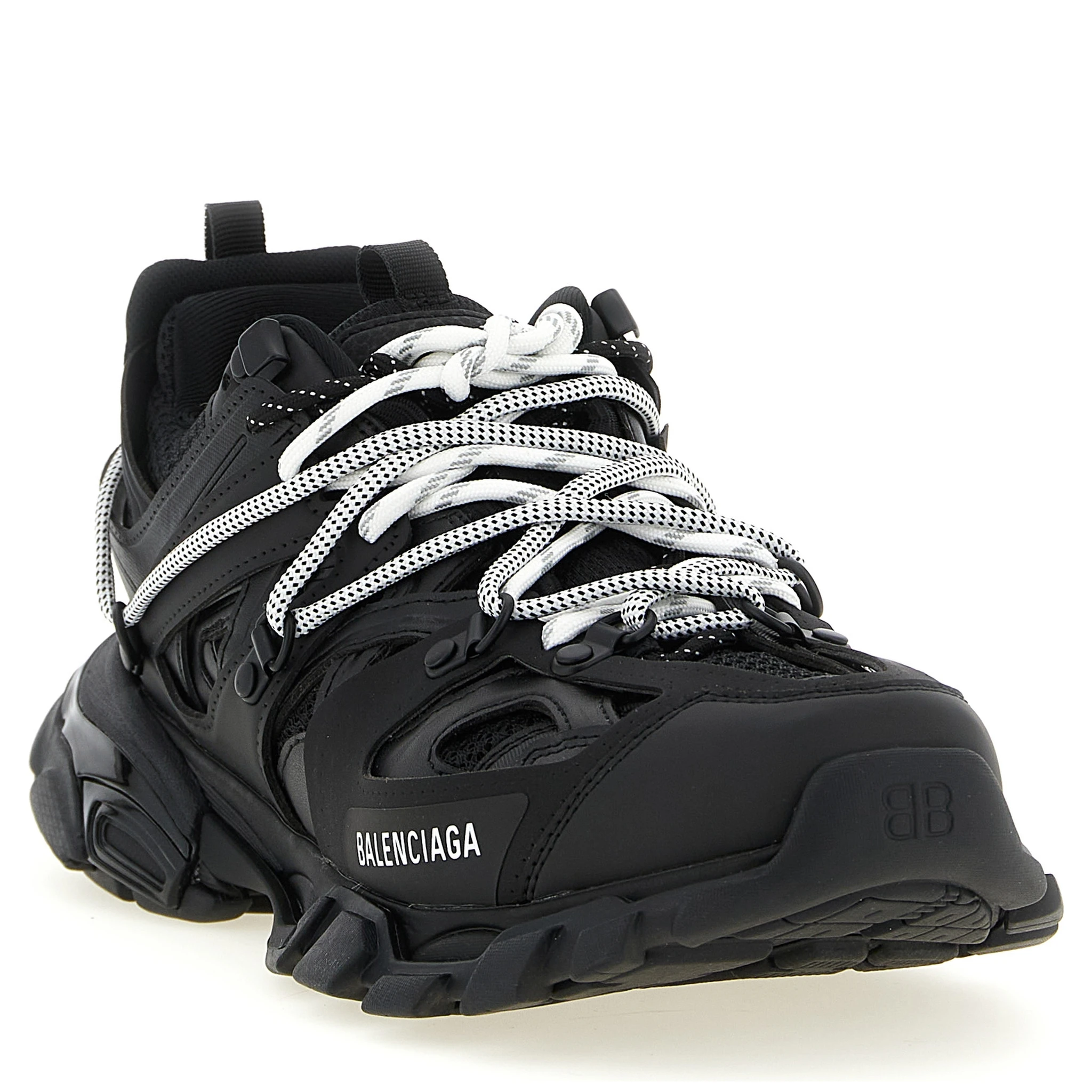 Black Polyethylene Athletic Sneakers