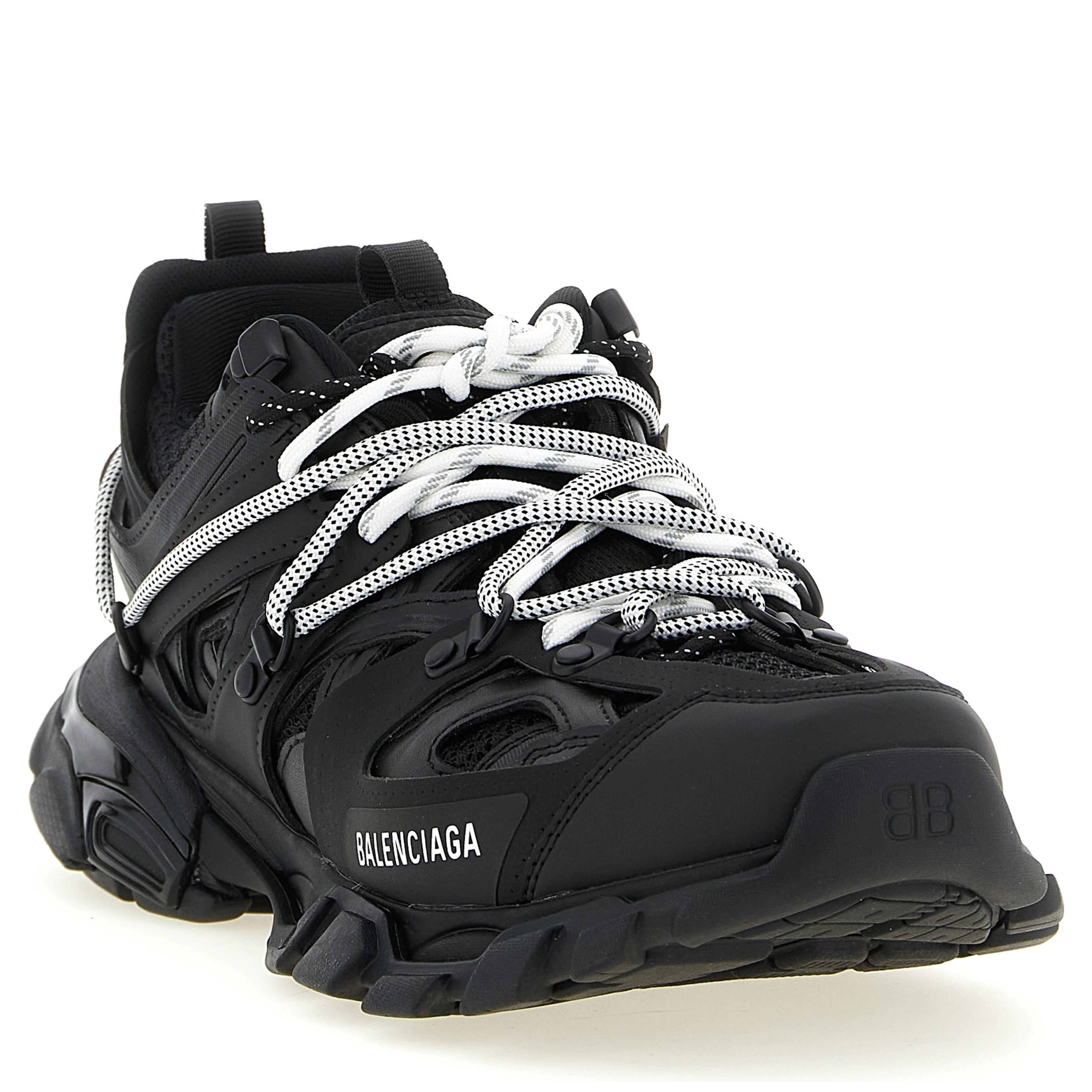 Black Polyethylene Athletic Sneakers