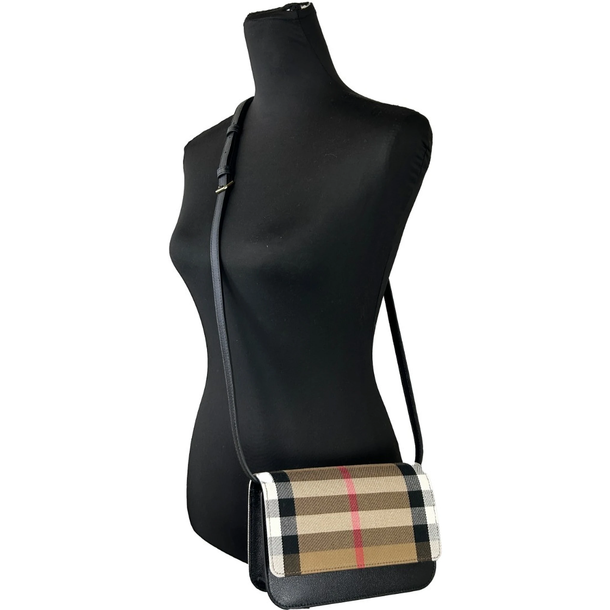 Burberry Small Leather Madison Crossbody Check Bag
