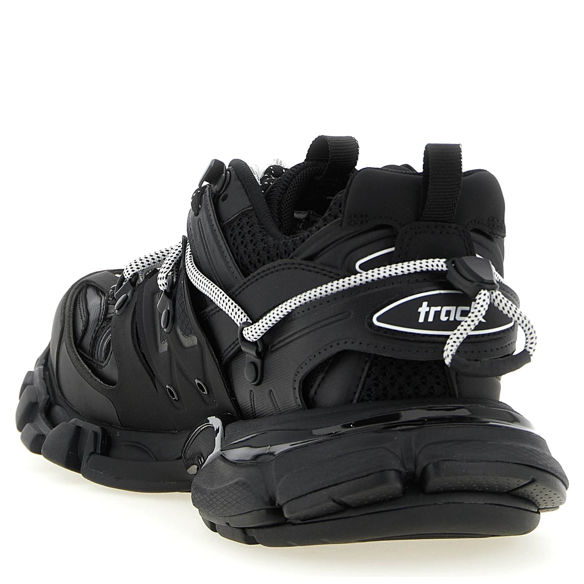 Black Polyethylene Athletic Sneakers