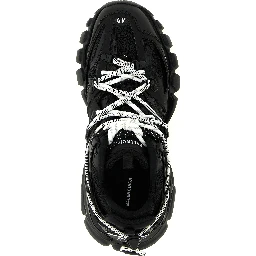 Black Polyethylene Athletic Sneakers