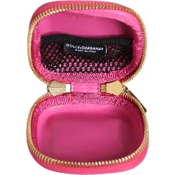 Pink Lamb Leather Embossed Logo Holder Airpod Case