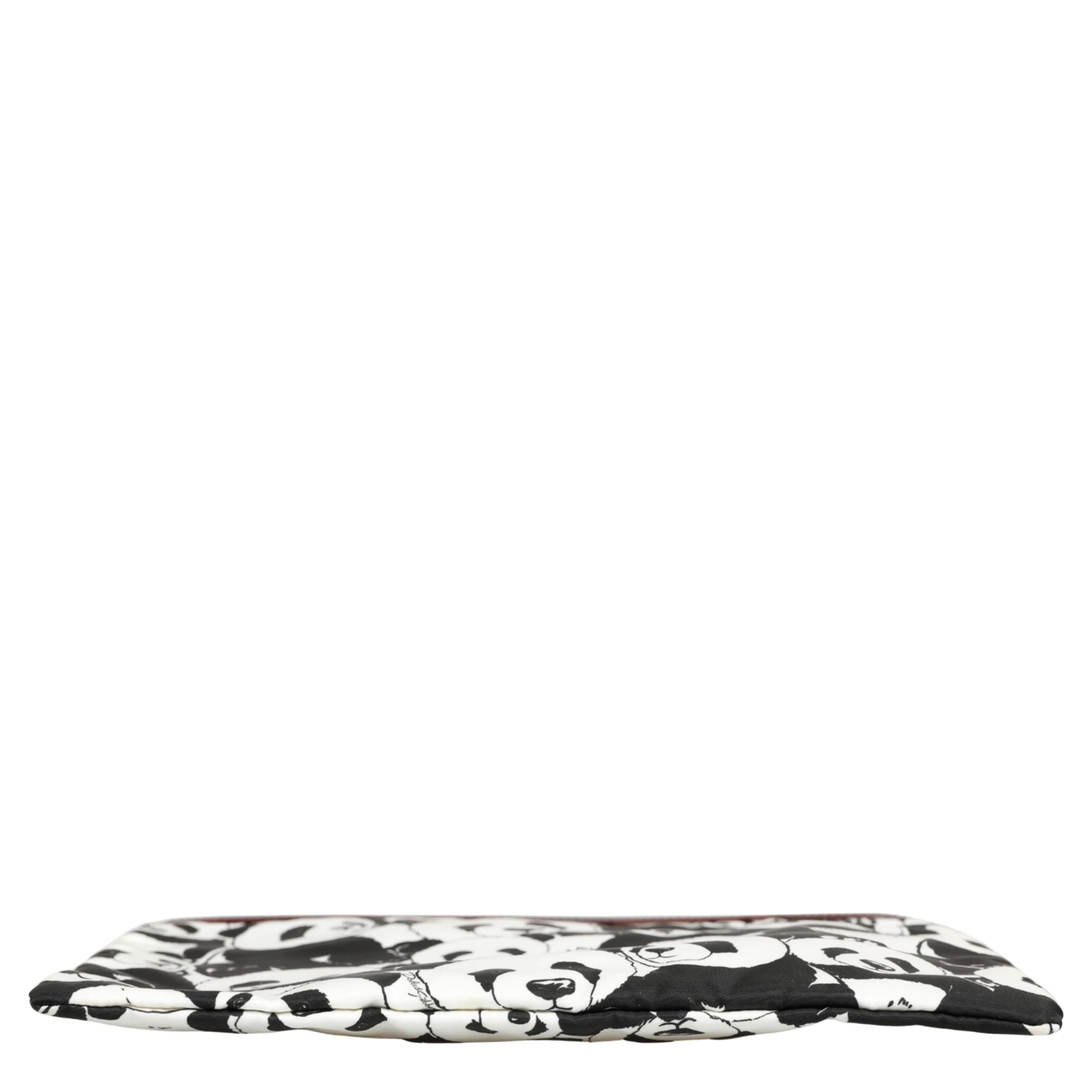 Black White Panda Print Nylon Clutch Men Pouch Borse Bag