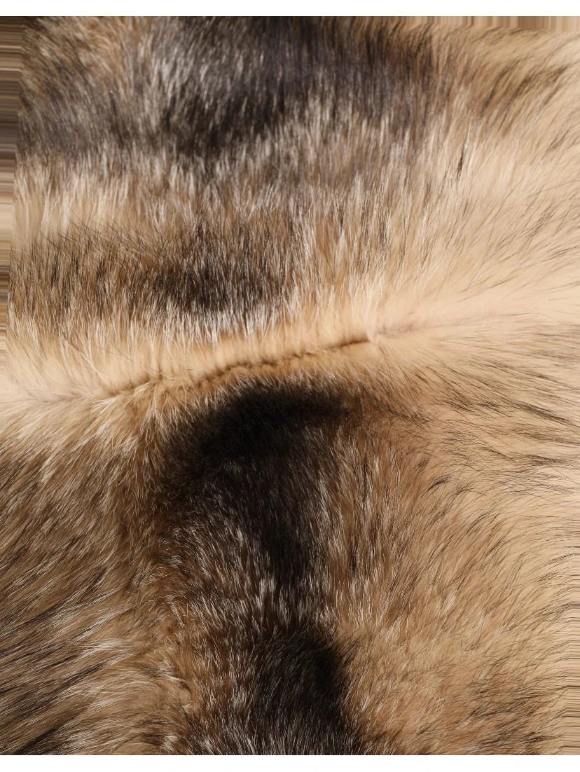Brown Frost Fox Fur Neck Warmer Winter Scarf