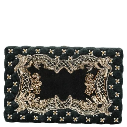 Black Velvet Gold Frame Clutch Evening Clutch Purse Bag