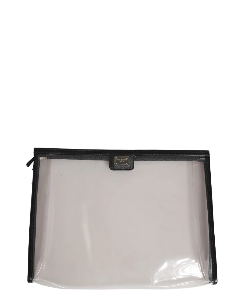 Transparent PVC Clutch Pouch Purse Branded Logo Plaque Bag alternative