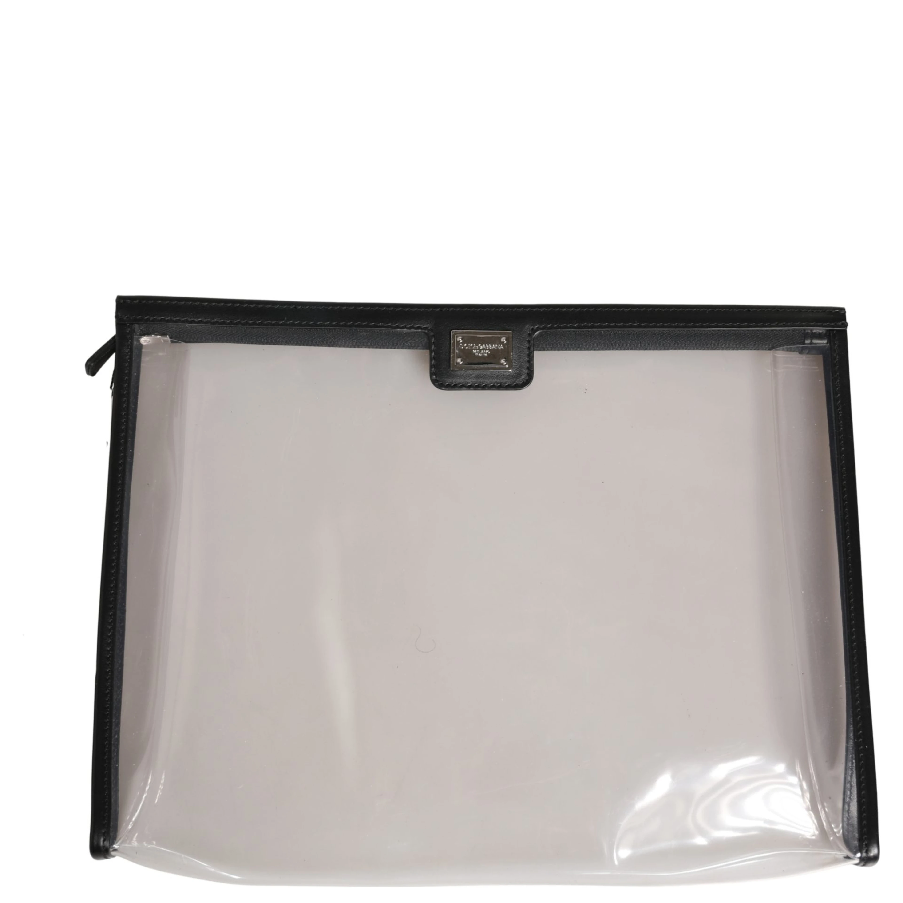 Transparent PVC Clutch Pouch Purse Branded Logo Plaque Bag