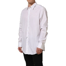 White Cotton Long Sleeves Men Dress Shirt
