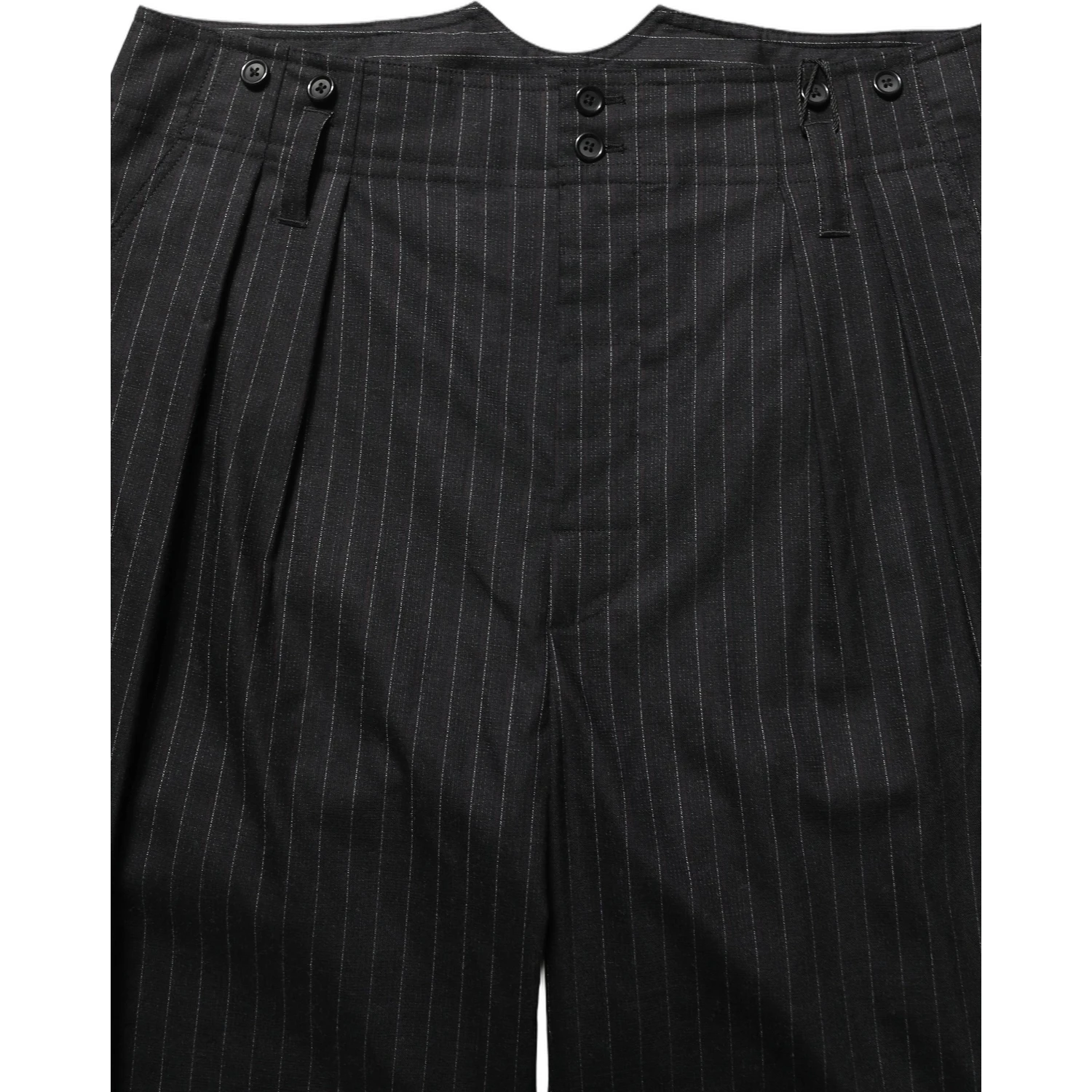 Black Pinstripe Wool Men Dress Trouser Pants