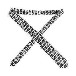 White Black Logo Monogram Wide Adjustable Men Necktie Tie