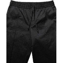 Black Drawstring Cotton Jogger Men Sweatpants Pants