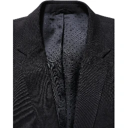 Black Wool Slim Fit Formal Men 2 Piece Suit