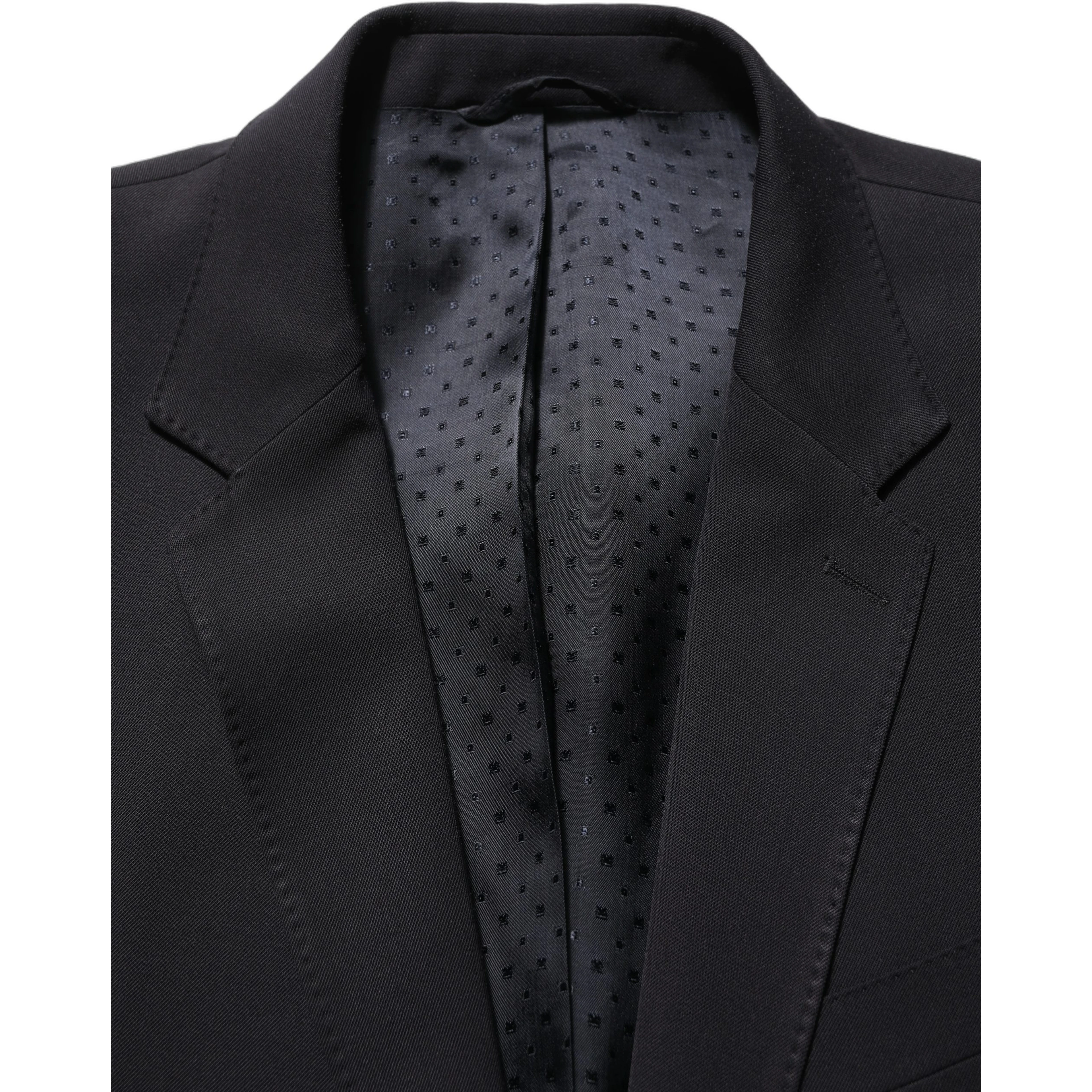 Black Wool Slim Fit Formal Men 2 Piece Suit