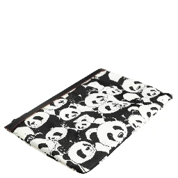 Black White Panda Print Nylon Clutch Men Pouch Borse Bag