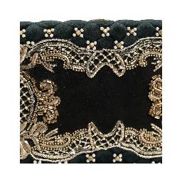 Black Velvet Gold Frame Clutch Evening Clutch Purse Bag