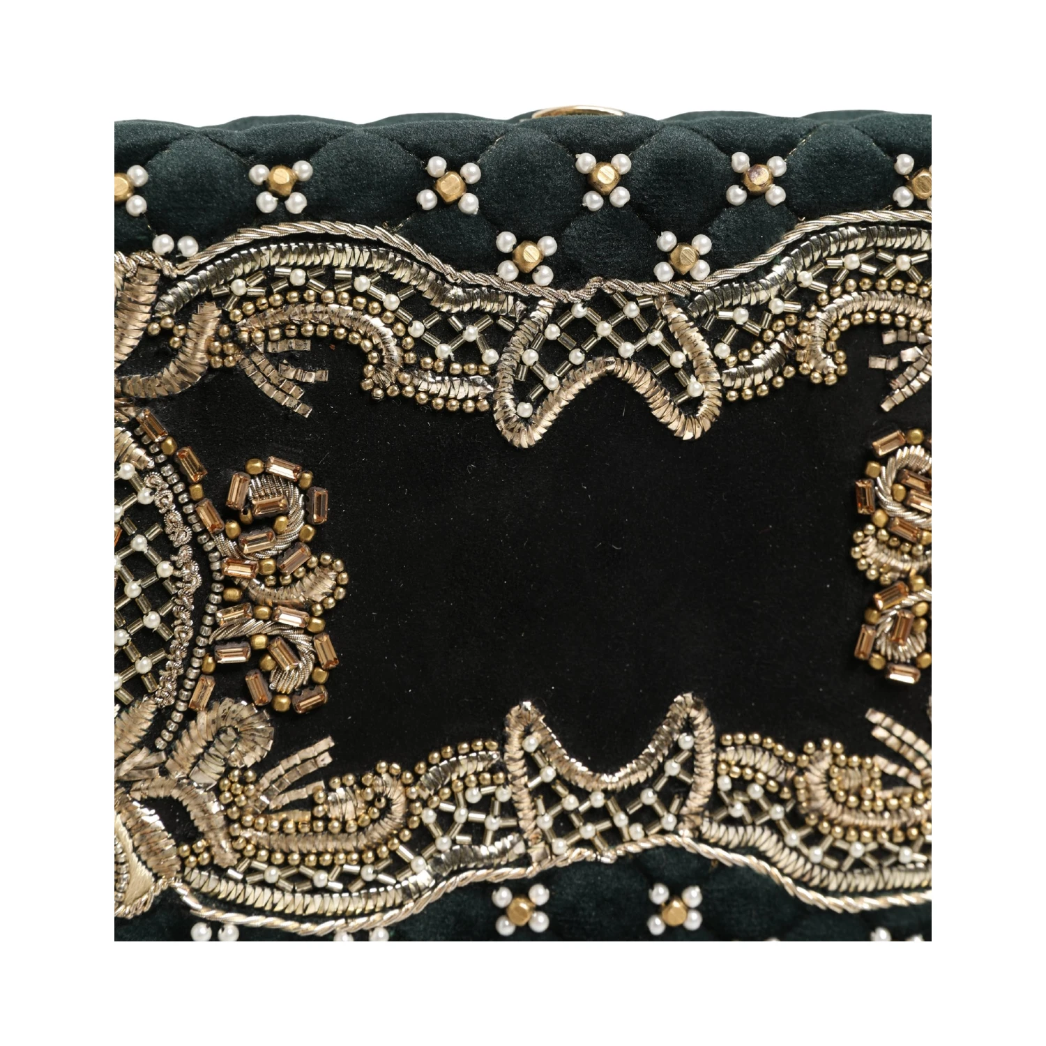Black Velvet Gold Frame Clutch Evening Clutch Purse Bag