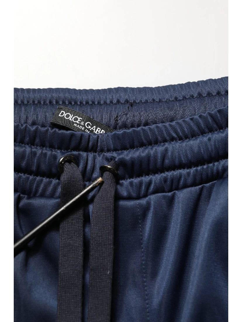 Blue White Drawstring Jogger Sweatpants Pants