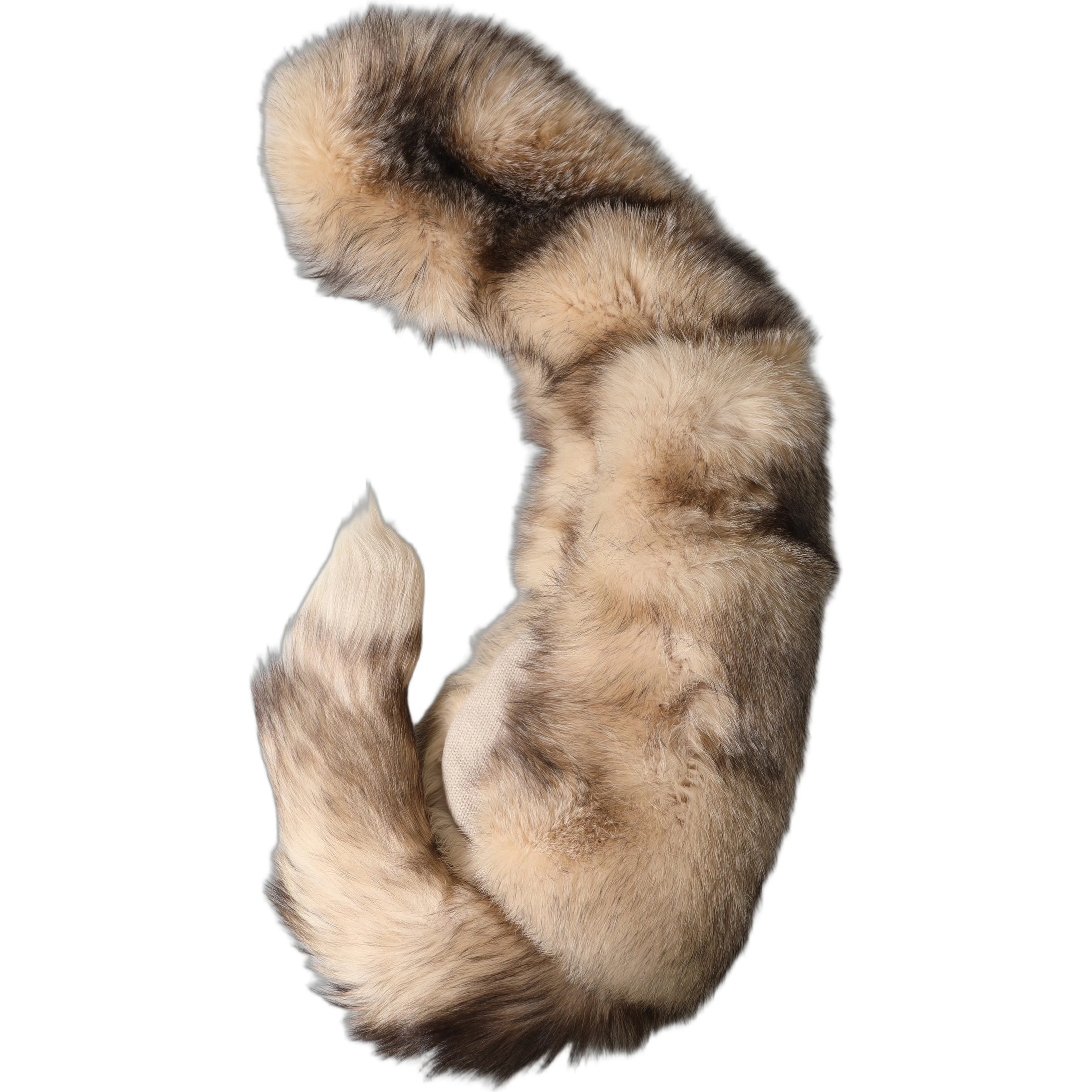 Brown Frost Fox Fur Neck Warmer Winter Scarf