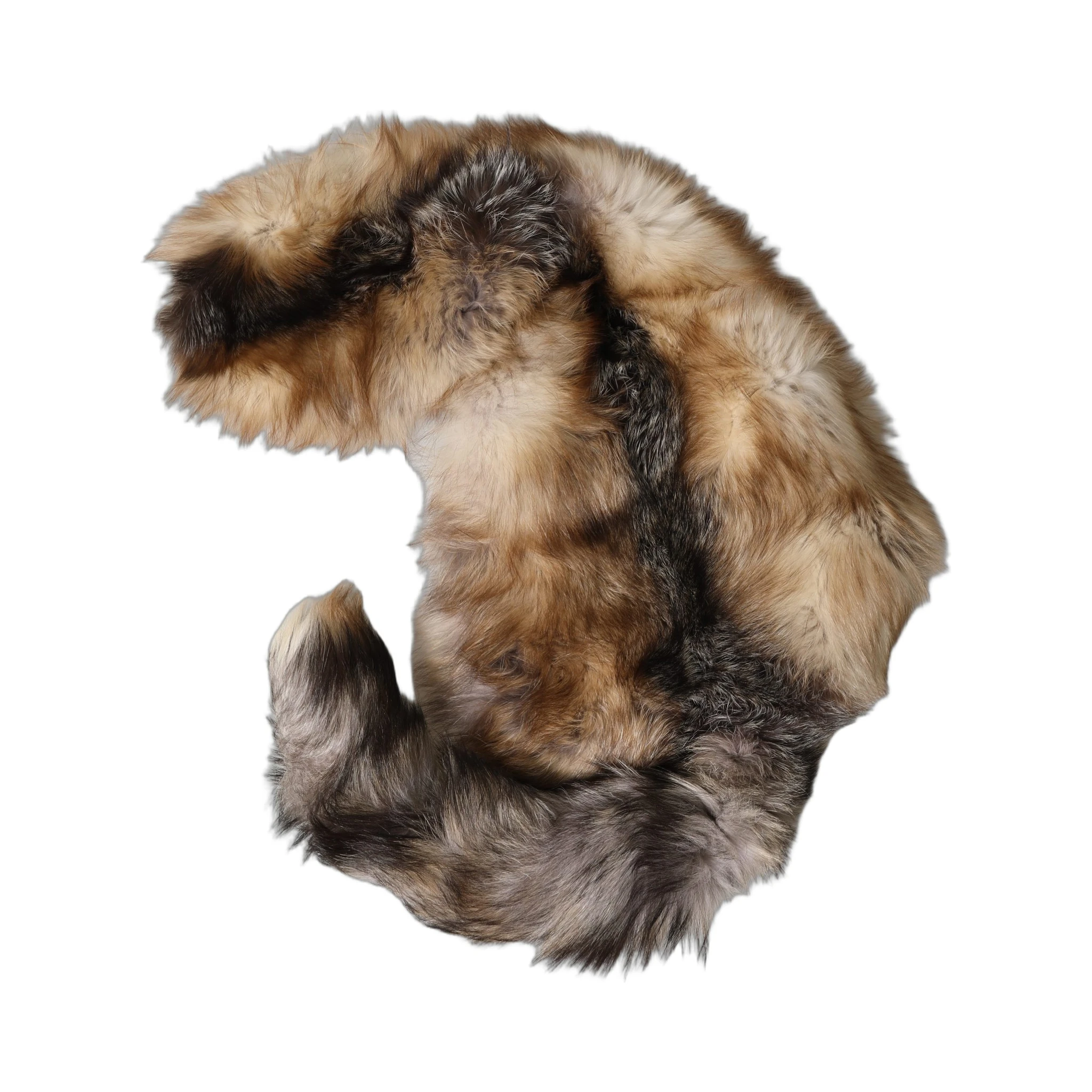 Brown Frost Fox Fur Neck Warmer Winter Scarf