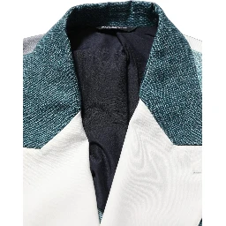 Multicolor Patchwork Linen Double Breasted Jacket