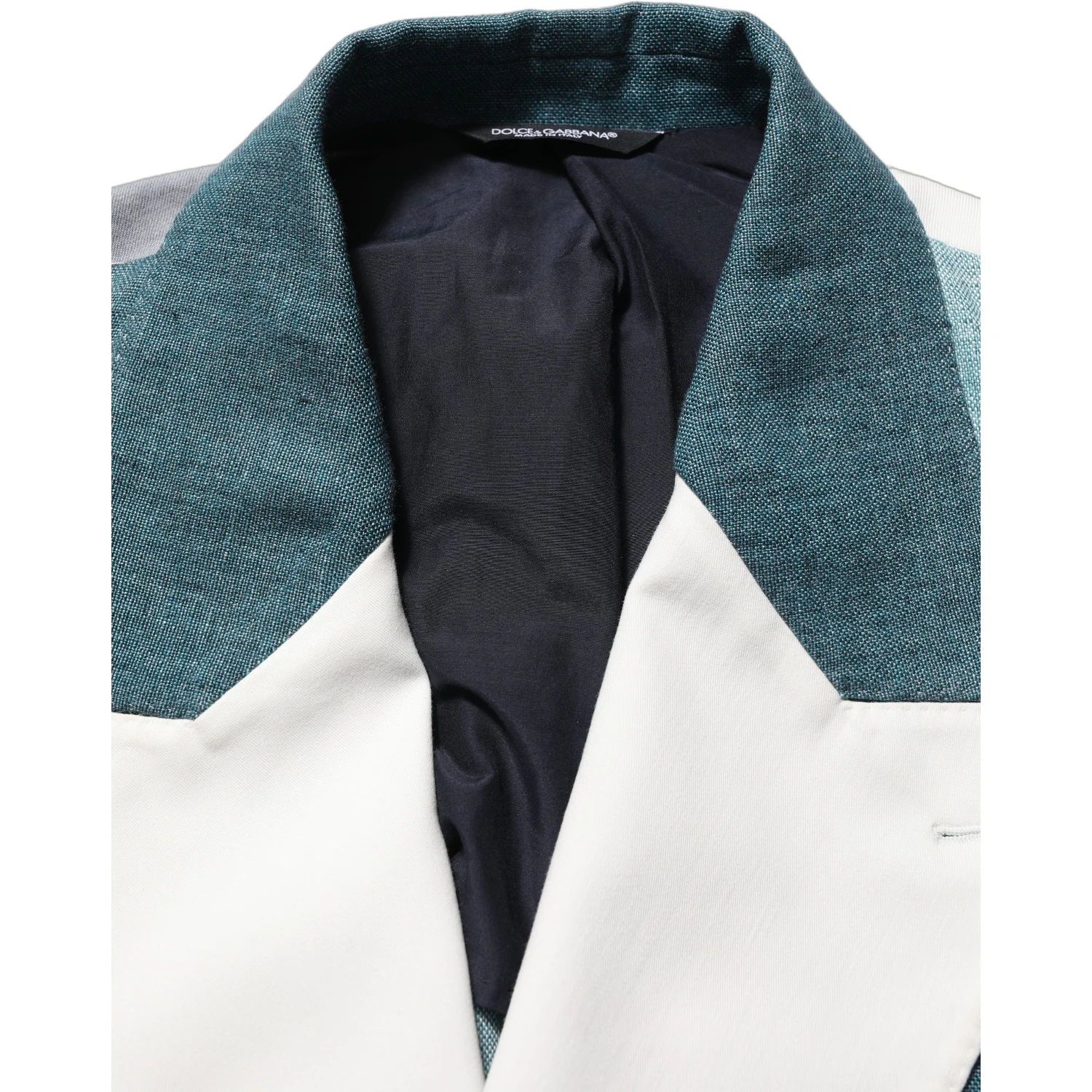 Multicolor Patchwork Linen Double Breasted Jacket