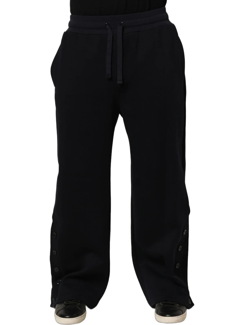 Black Drawstring Viscose Jogger Men Sweatpants Pants