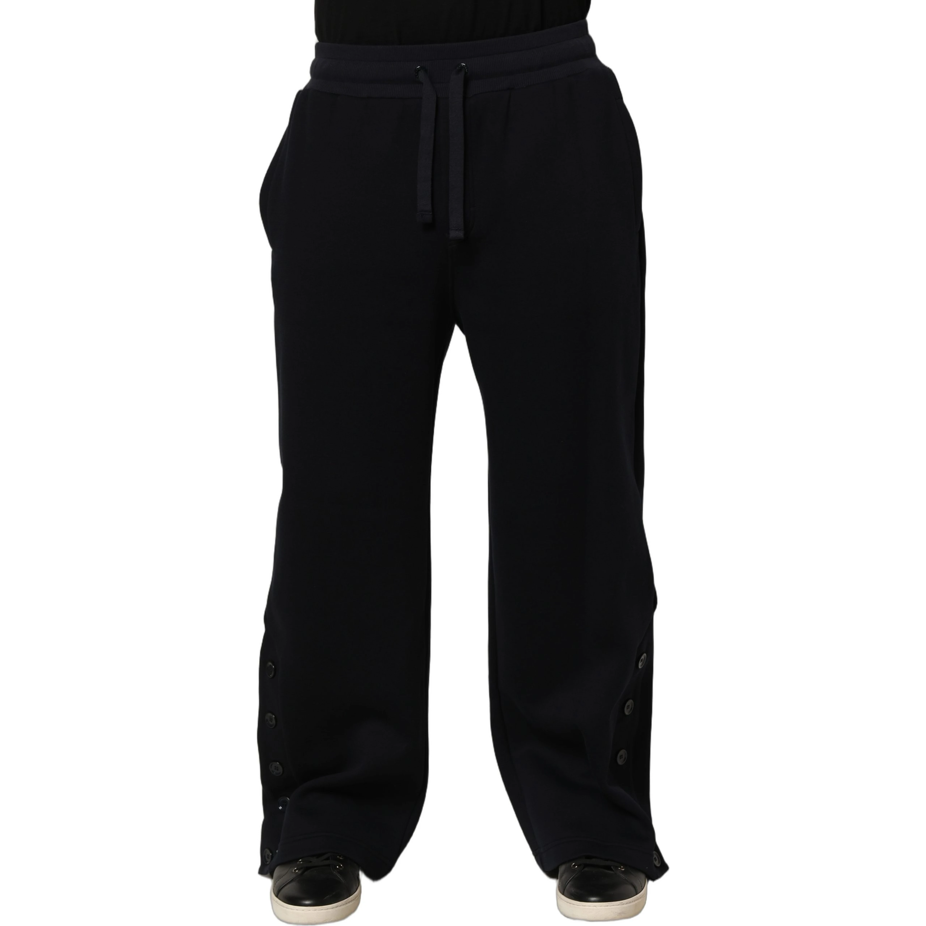Black Drawstring Viscose Jogger Men Sweatpants Pants