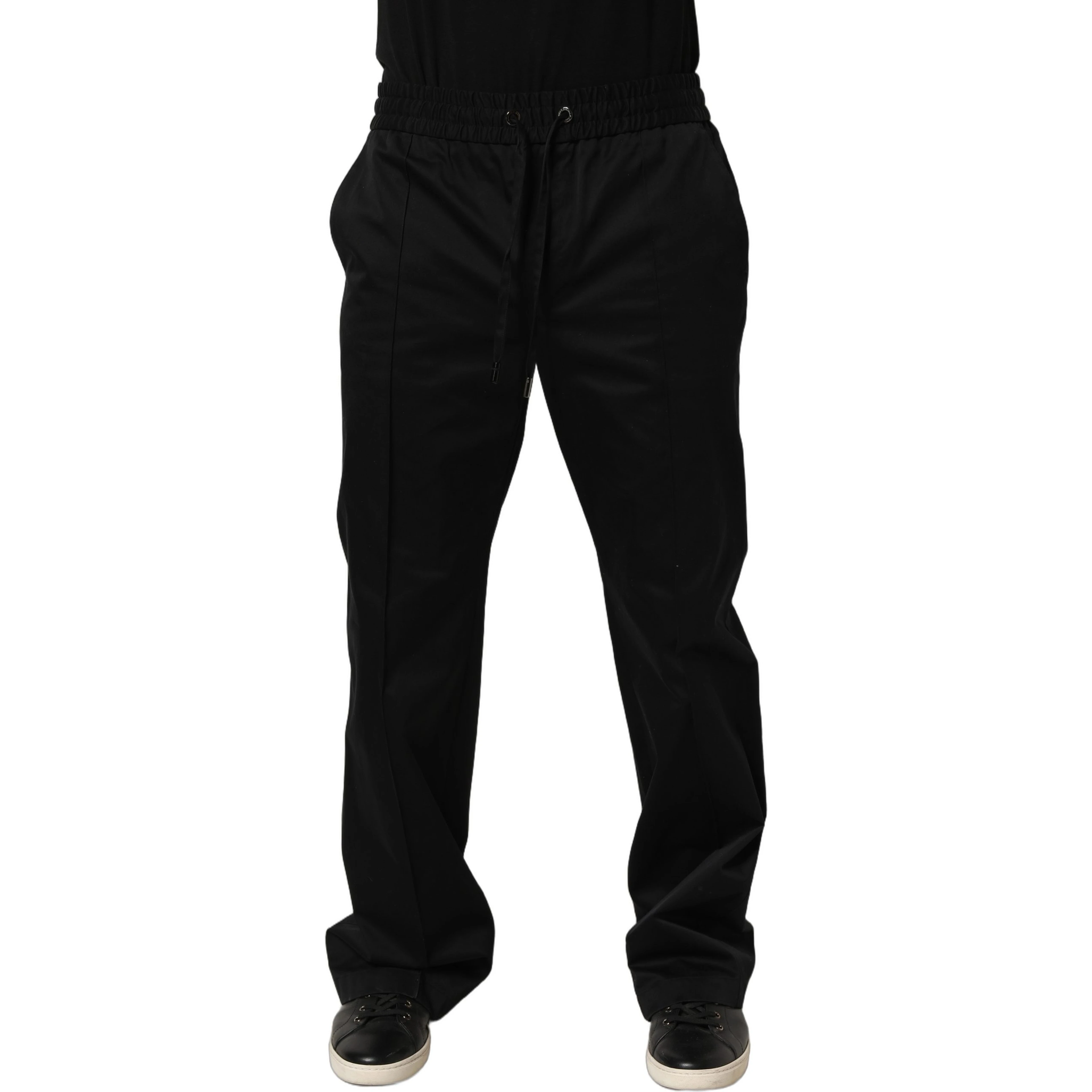 Black Drawstring Cotton Jogger Men Sweatpants Pants