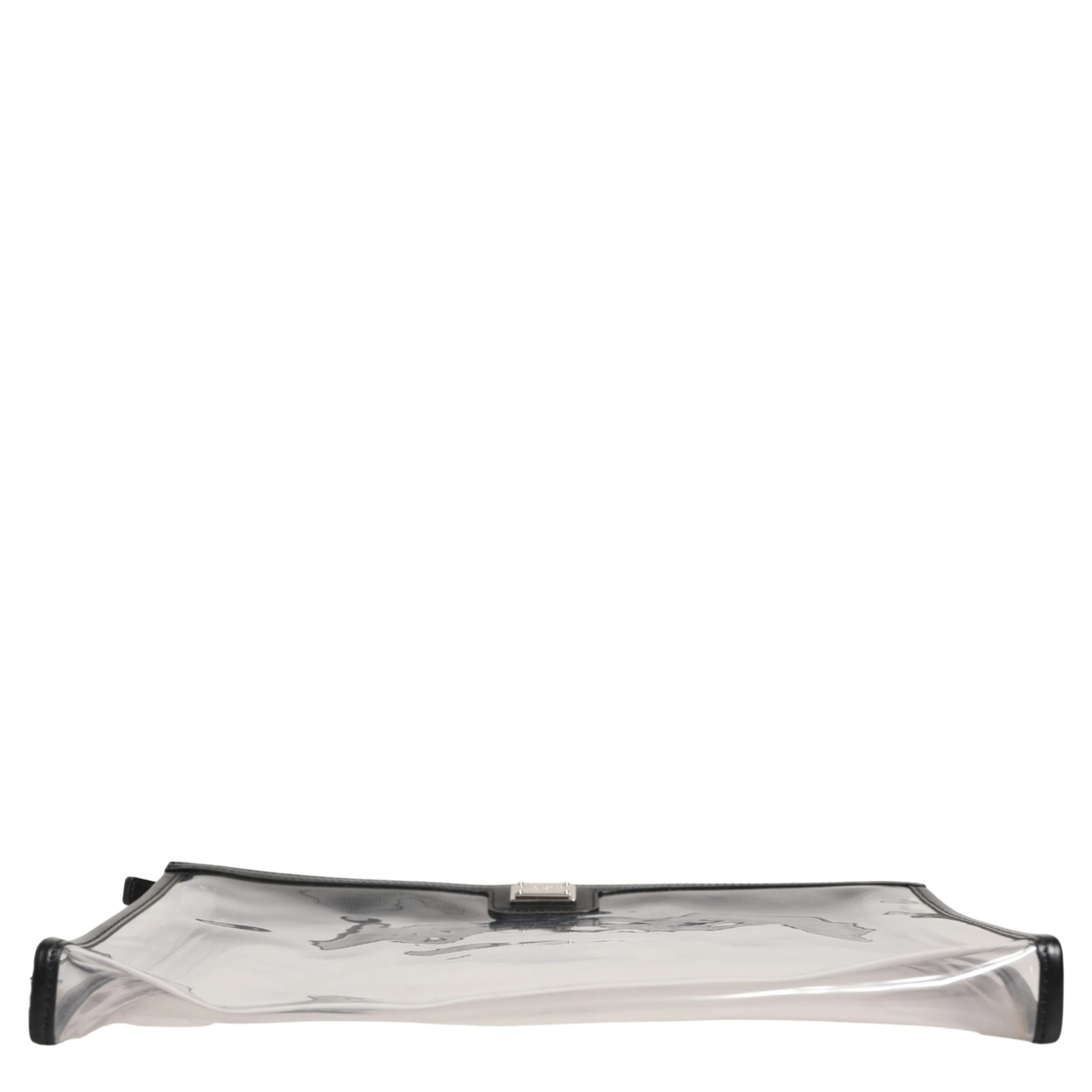 Transparent PVC Clutch Pouch Purse Branded Logo Plaque Bag