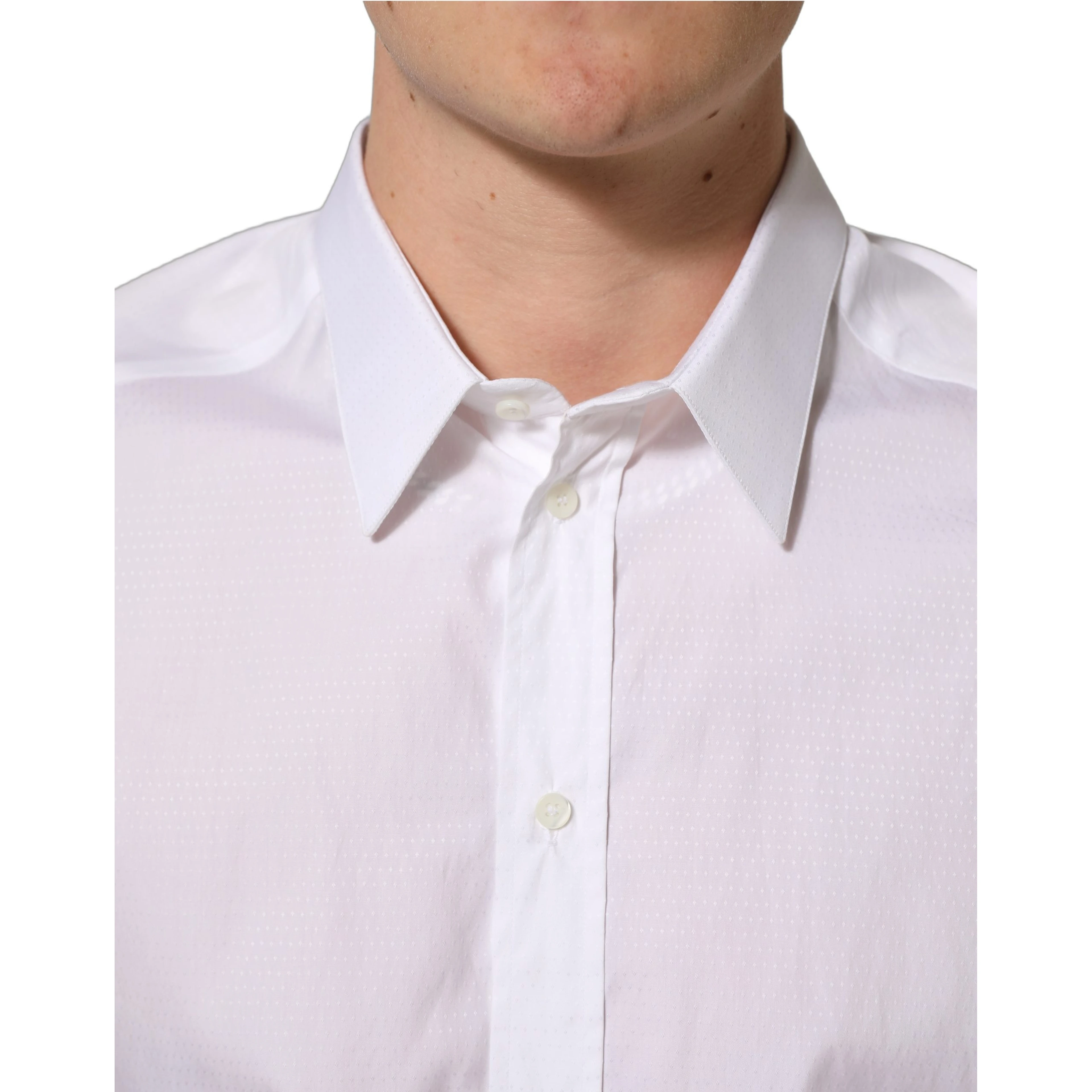 White Cotton Long Sleeves Men Dress Shirt