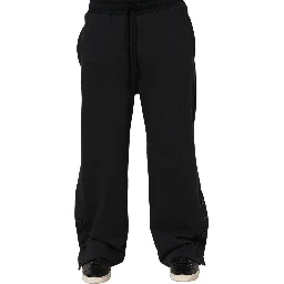 Black Drawstring Viscose Jogger Men Sweatpants Pants