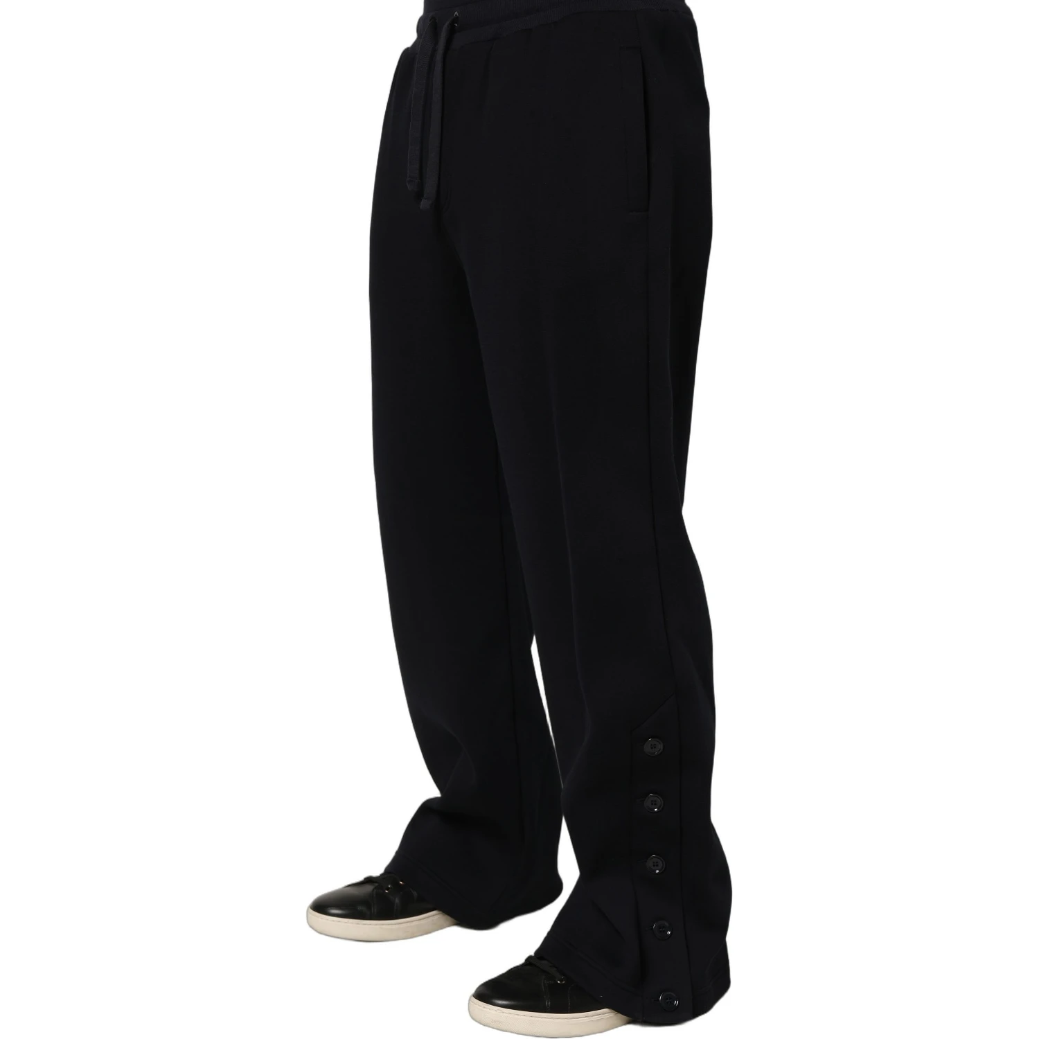 Black Drawstring Viscose Jogger Men Sweatpants Pants
