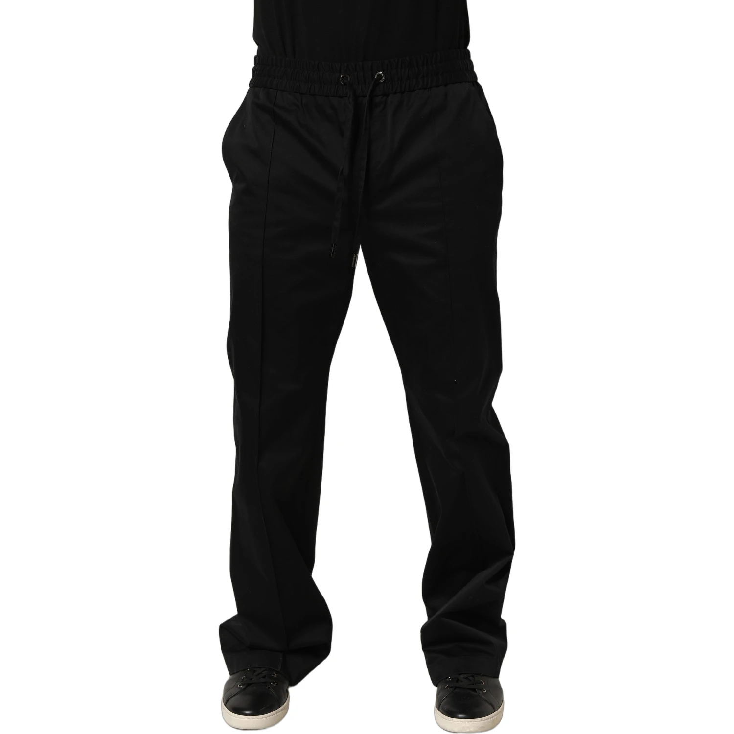 Black Drawstring Cotton Jogger Men Sweatpants Pants