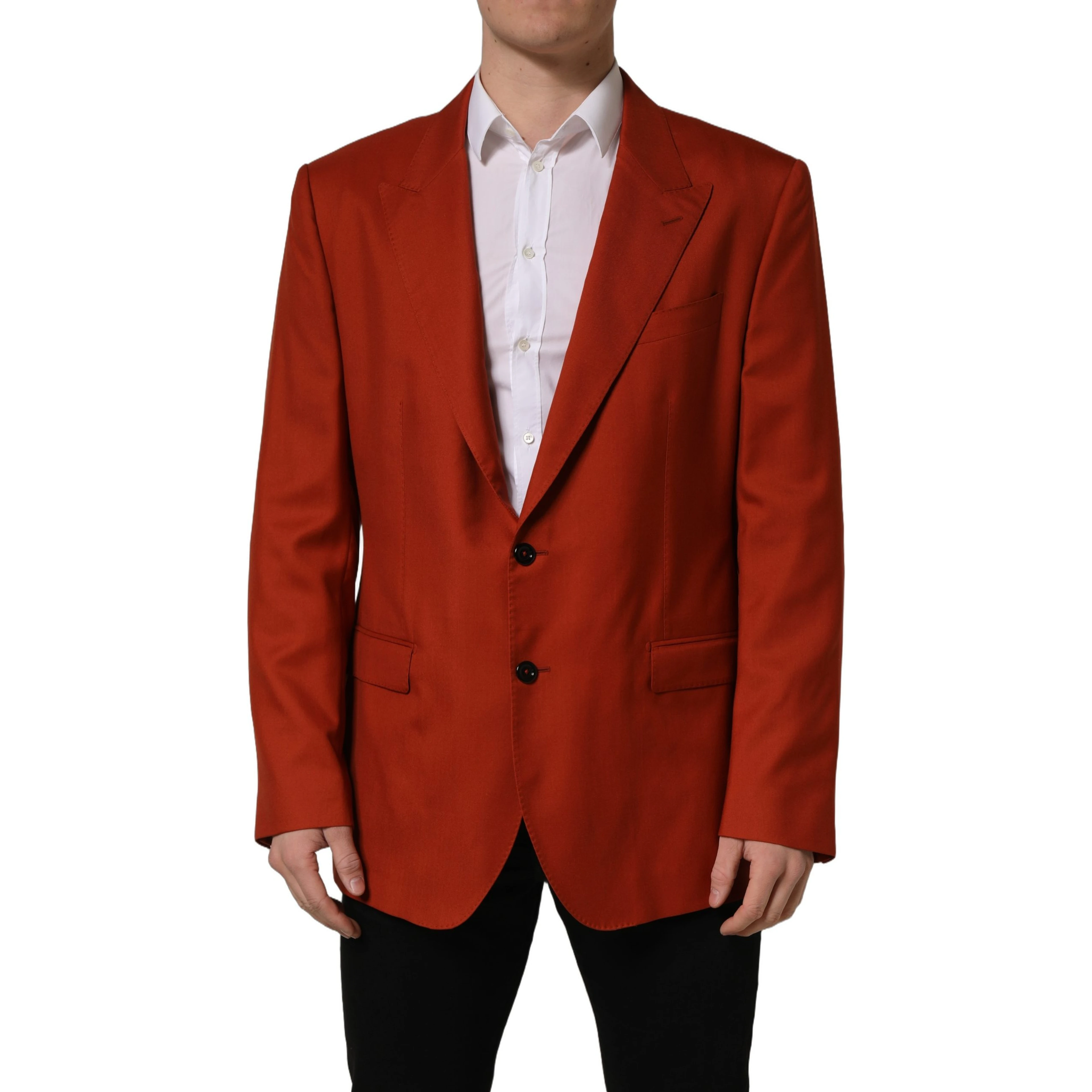 Red Cashmere Single Breasted Blazer Jacket
