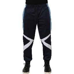Blue White Drawstring Jogger Sweatpants Pants
