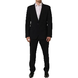 Black Wool Slim Fit Formal Men 2 Piece Suit