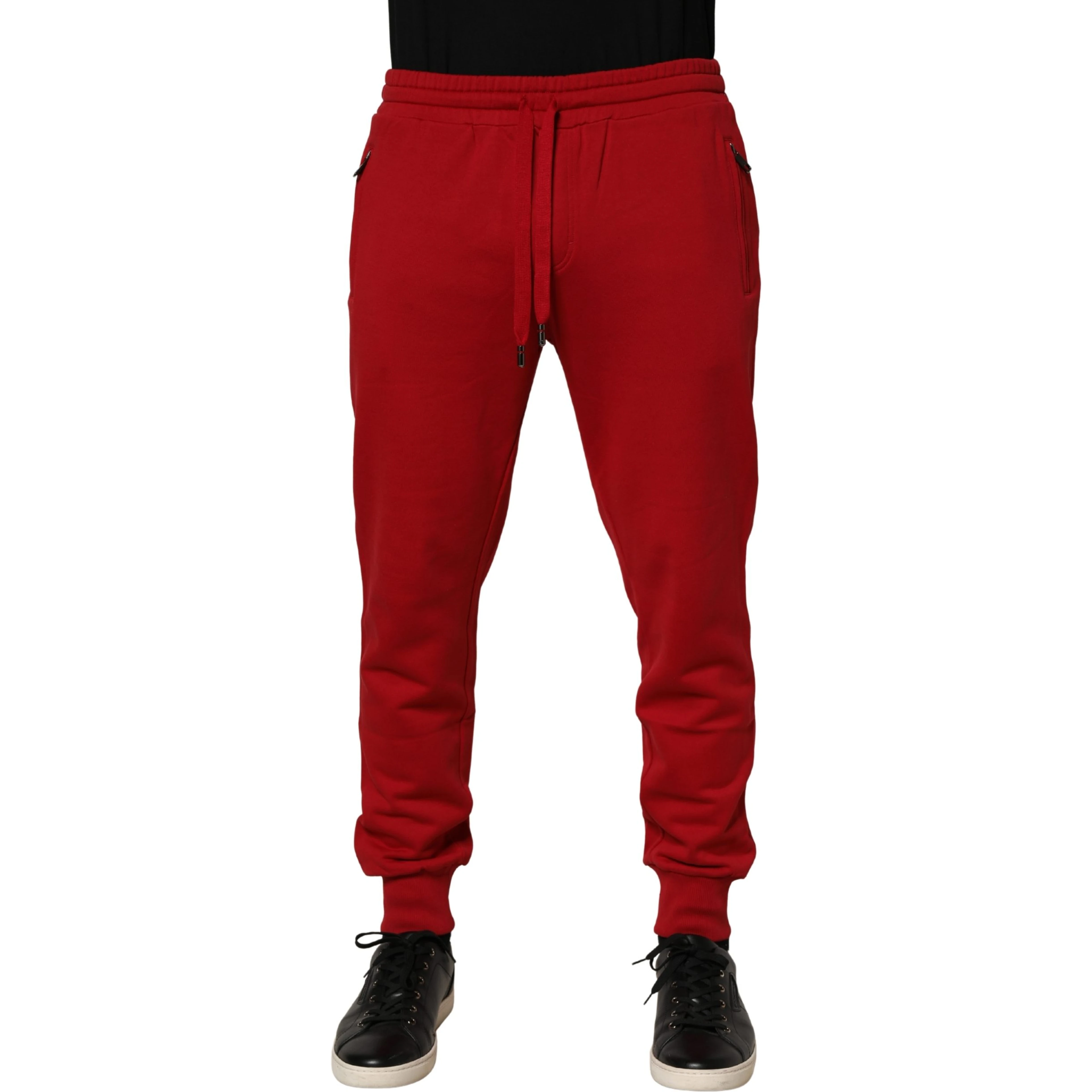 Red DG Logo Cotton Jogger Men Sweatpants Pants