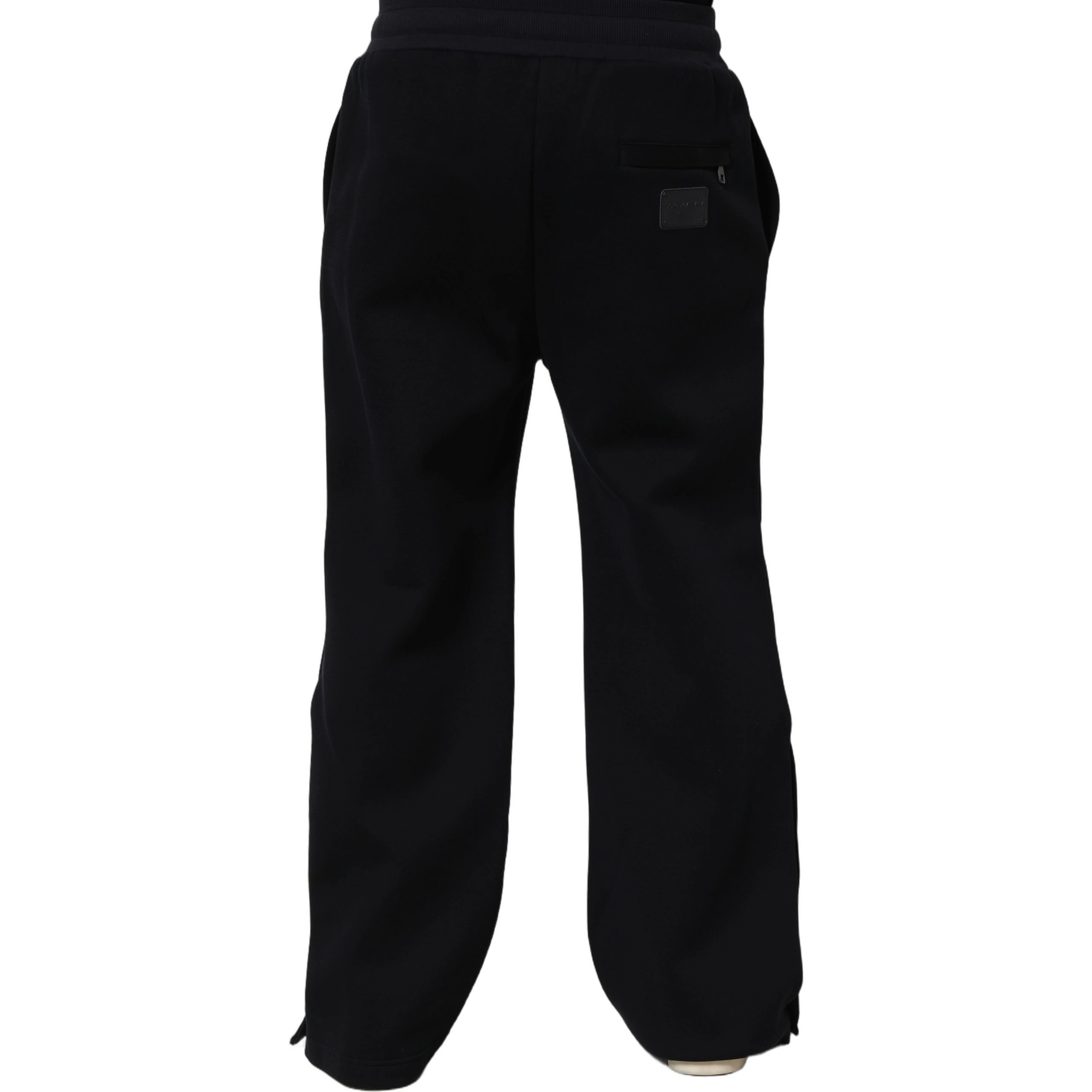 Black Drawstring Viscose Jogger Men Sweatpants Pants