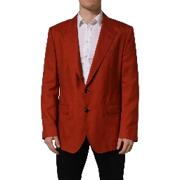 Red Cashmere Single Breasted Blazer Jacket