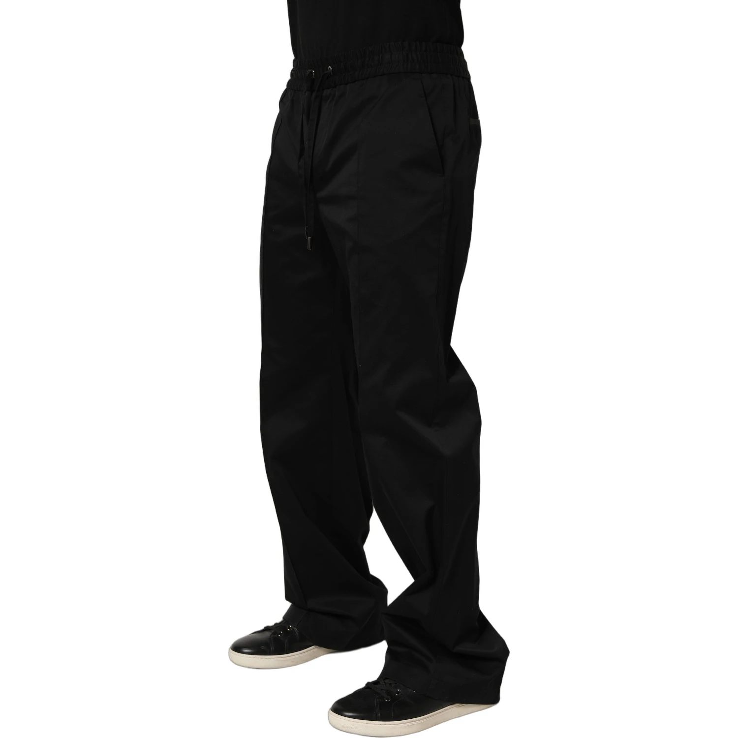 Black Drawstring Cotton Jogger Men Sweatpants Pants