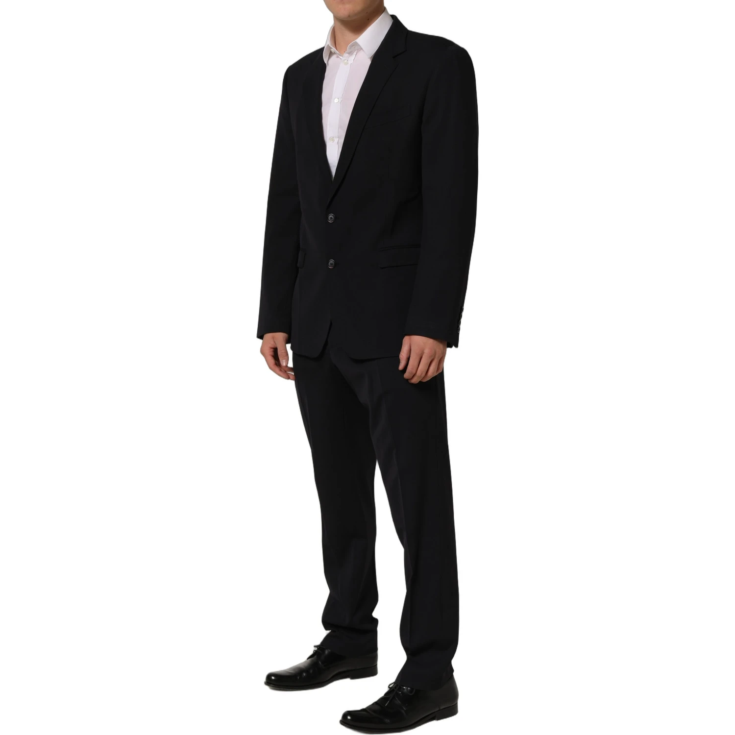 Black Wool Slim Fit Formal Men 2 Piece Suit