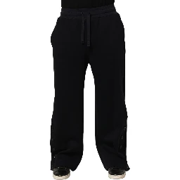 Black Drawstring Viscose Jogger Men Sweatpants Pants
